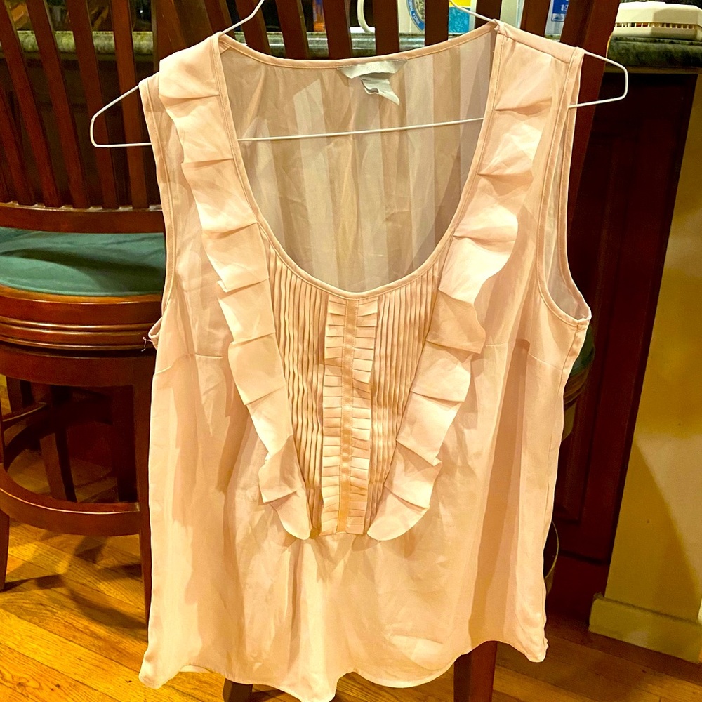 H&M Ruffled Pale Pink Sleeveless Blouse